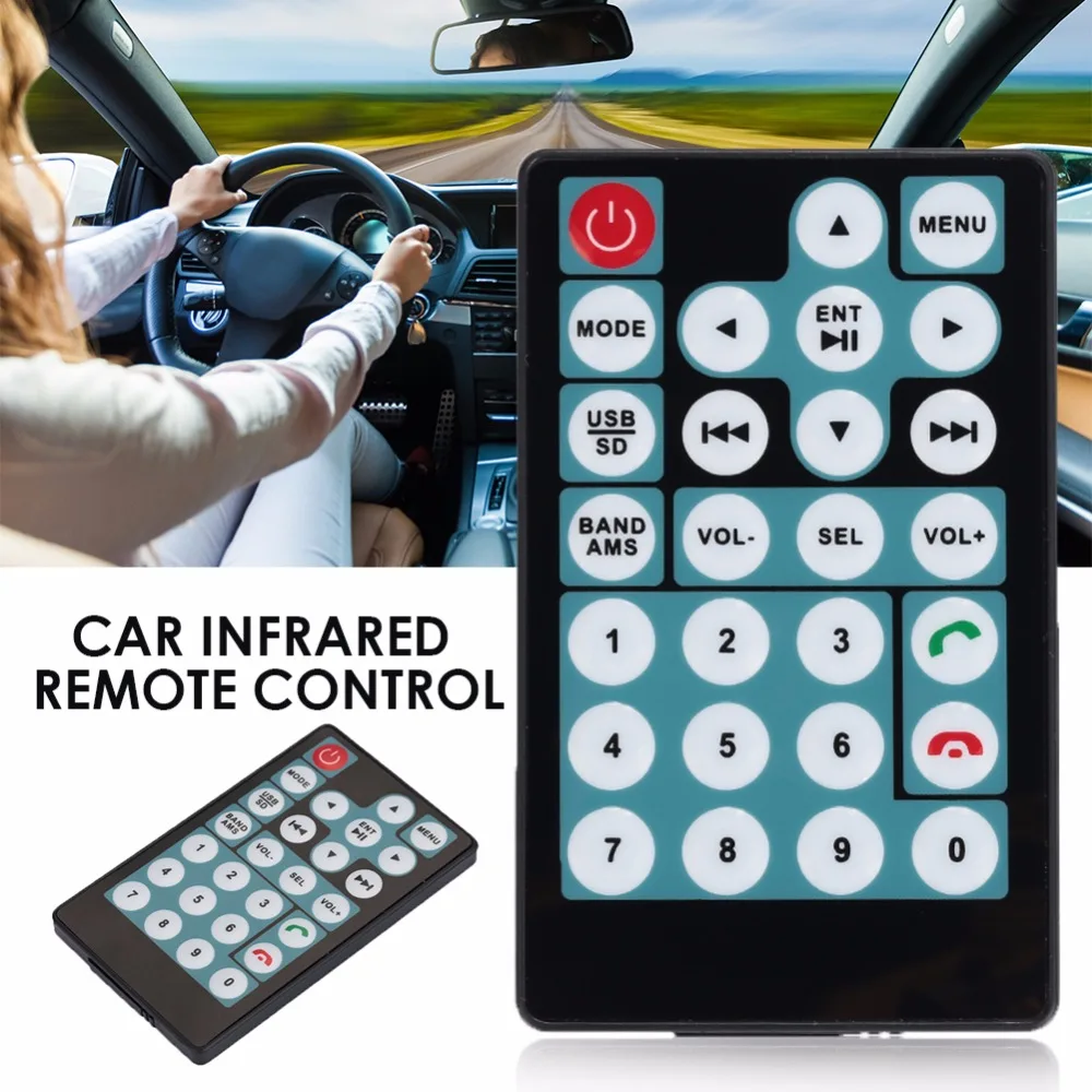 

VEHEMO Button Batteries ABS IR Remote Control Car Mp3 Mp5 Player Remote-Controls Unit for Auto Audio Video Car Electronics