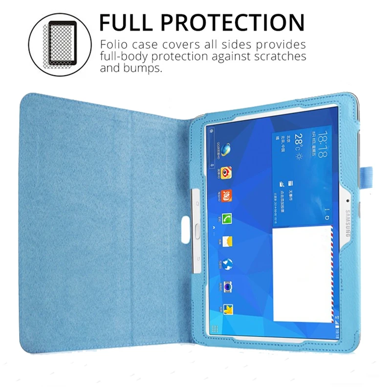 Leather Folio Case Stand Cover For Samsung Galaxy Tab 4 10.1 SM T530 T531 T535 (1)