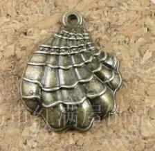 Fashion Jewelry Findings Accessories charm pendant alloy bead Antique Bronze 21*18MM shell shape 50PCS JJA2743 |