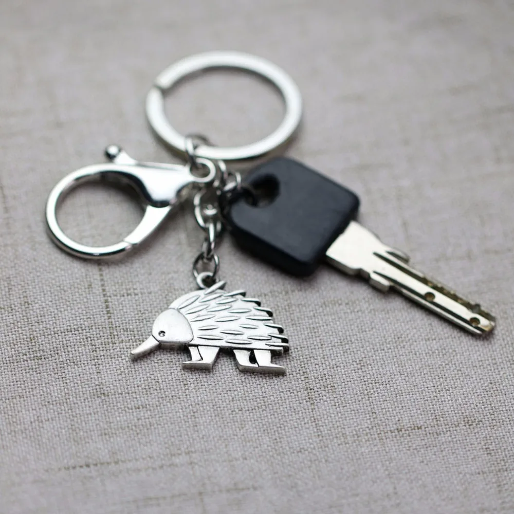 1Pcs Tkuamigo Hedgehog Keychain Tiny Silver Color Animal Rescue