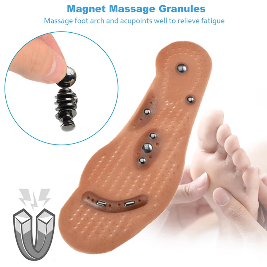 Magnetic Therapy Slimming Insoles for Weight Loss Foot Massage Health Care Shoes Mat Pad Brown Acupuncture Sole Dropshipping