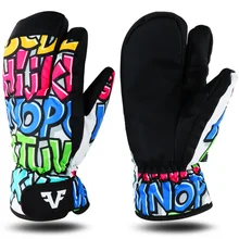Профессиональный сноуборд лыжные перчатки для мужчин и женщин 3 митенки для пальцев зима-30 лыжный снегоход windstopper snow Handschoemen monster