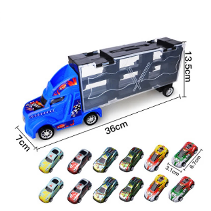 

Children Toys Hand Track Container with Alloy Tin Pull Back Car Model Boy Gift