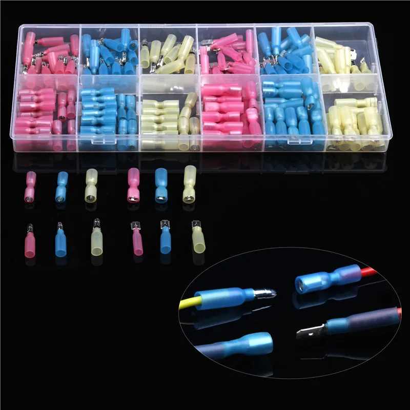 YT 200Pcs Heat Shrink Connectors Crimp Electrical Insulated Terminal