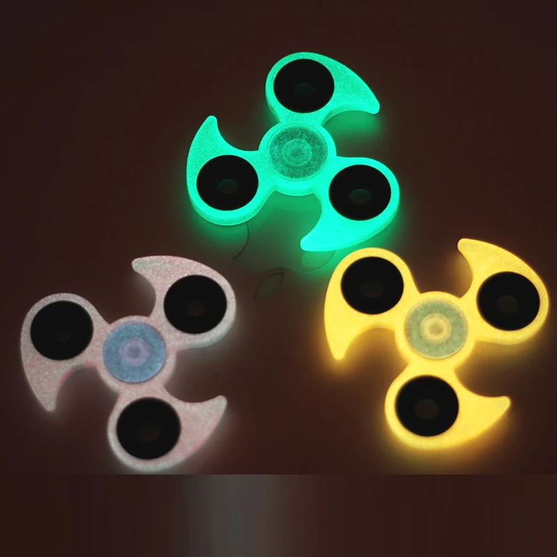 

Green Luminous Fidget Toy Plastic EDC Hand Spinner For Autism and ADHD Mini Fidget Spinner Finger Toys Kid Top Spinner Toy