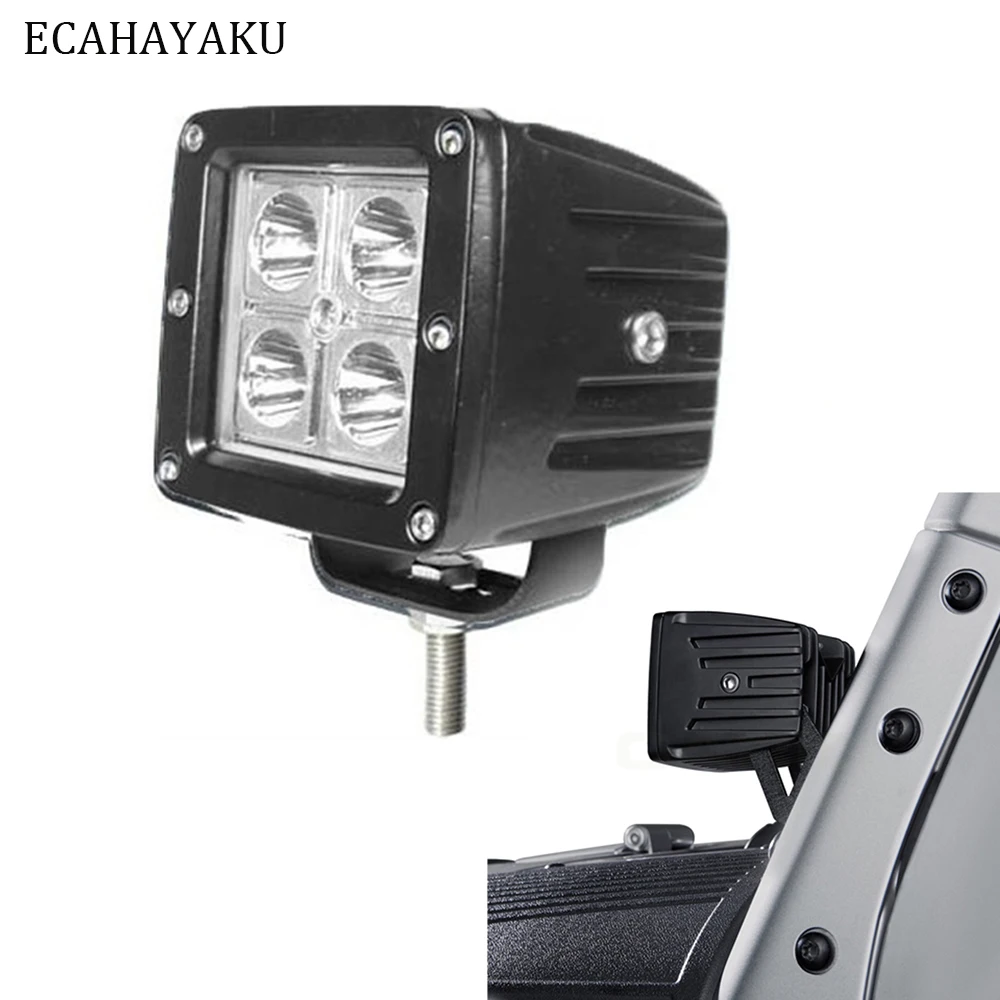 

ECAHAYAKU 3 inch Dually Cubic 12W Car Led Work Light 6000K Led Pod Light 10-30V DC for 4x4 Offroad Trucks Pickup Tractor 4WD SUV