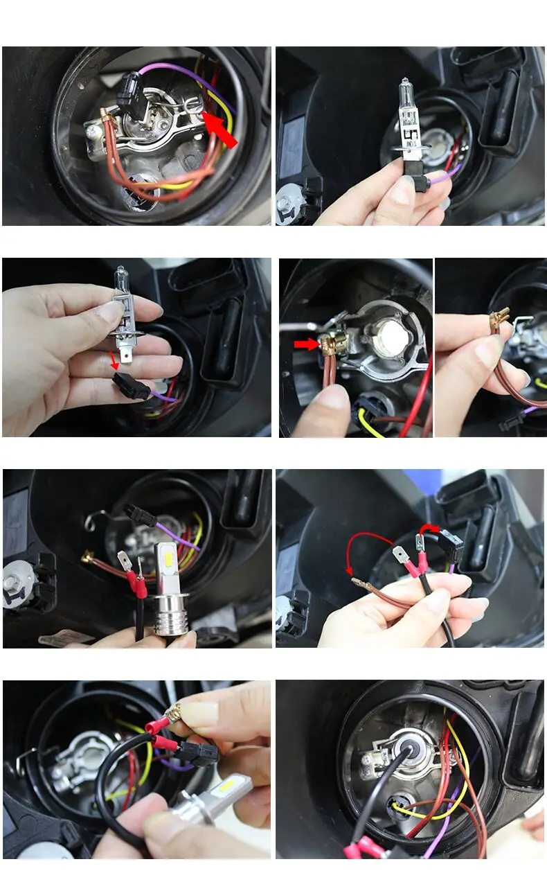 Светодиодный фар автомобиля 72W фары для H1 h3 h4 h7 h11 hb4/9006 hb3/9005 CANBUS белый 6000k 3000lm светодиодный огни автомобиля 12 V-24 V дальнего света