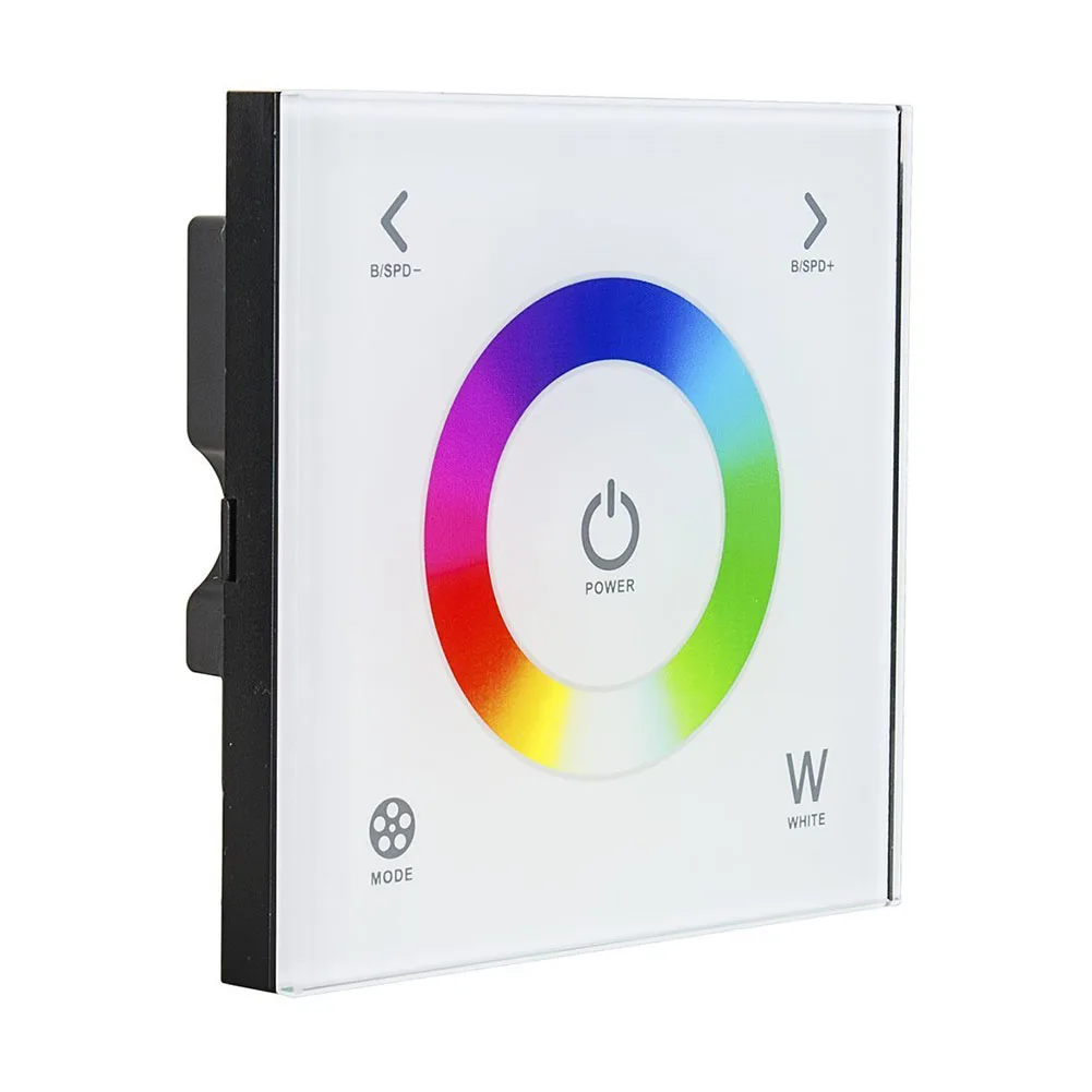 

Wall Mount DC12-24V Touch Panel Full Color Dimmer Controller for RGBW LED Strip Lighting 16A 192W 384W