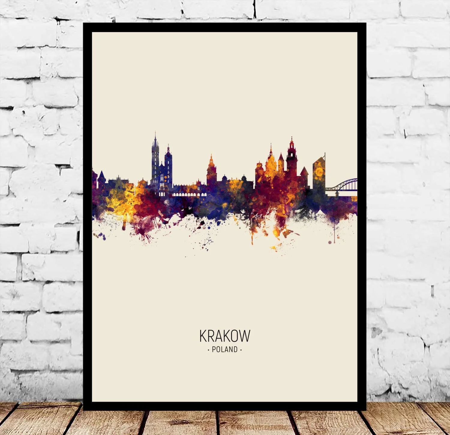 

Krakow Warsaw Poland Vintage City Poster