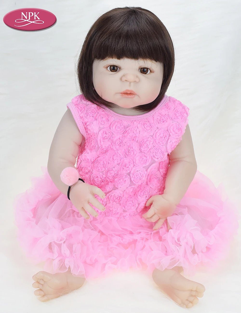 NPK 57CM Full Body Silicone Real Reborn Baby Girl Doll Toys Realisitic Newborn Lifelike Babies Princess Doll Menina Bebe Bonecas (8)