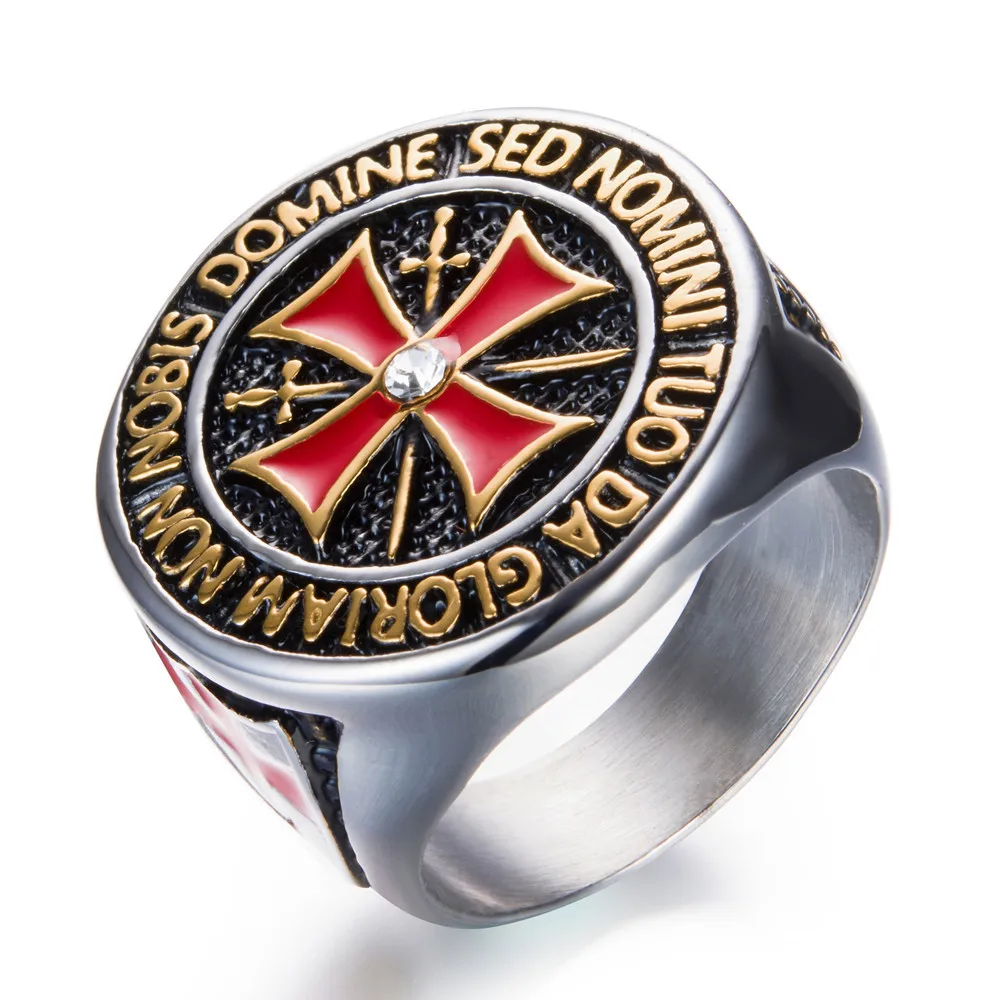 Не NOBIS DOMINE SED NOMINI TUO DA GLORIAM ORDRE DES tempicers chevalery ET VALEURS DE FRANCE стальное кольцо STR