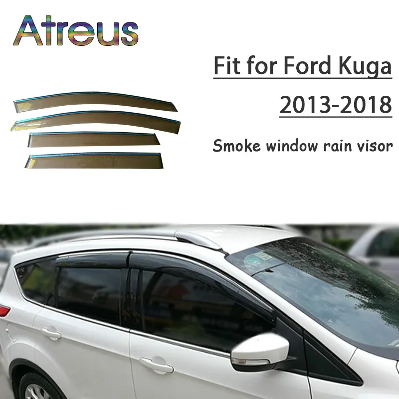 Atreus 1 комплект ABS дождевой дым козырек для Ford Kuga 2013 2014 2015 2016 2017 2018 аксессуары|Навесы