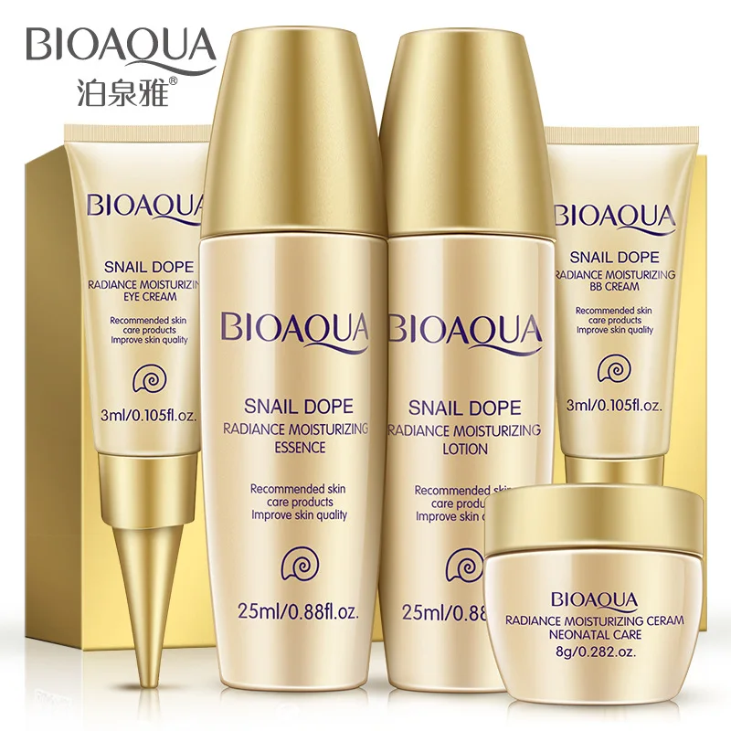 

5Pcs/Set Face Care Cream Skin Care Set Travel Anti-Aging Whitening Moisturizing Wrinkle Lift Firming Snail Cream Natural Beauty