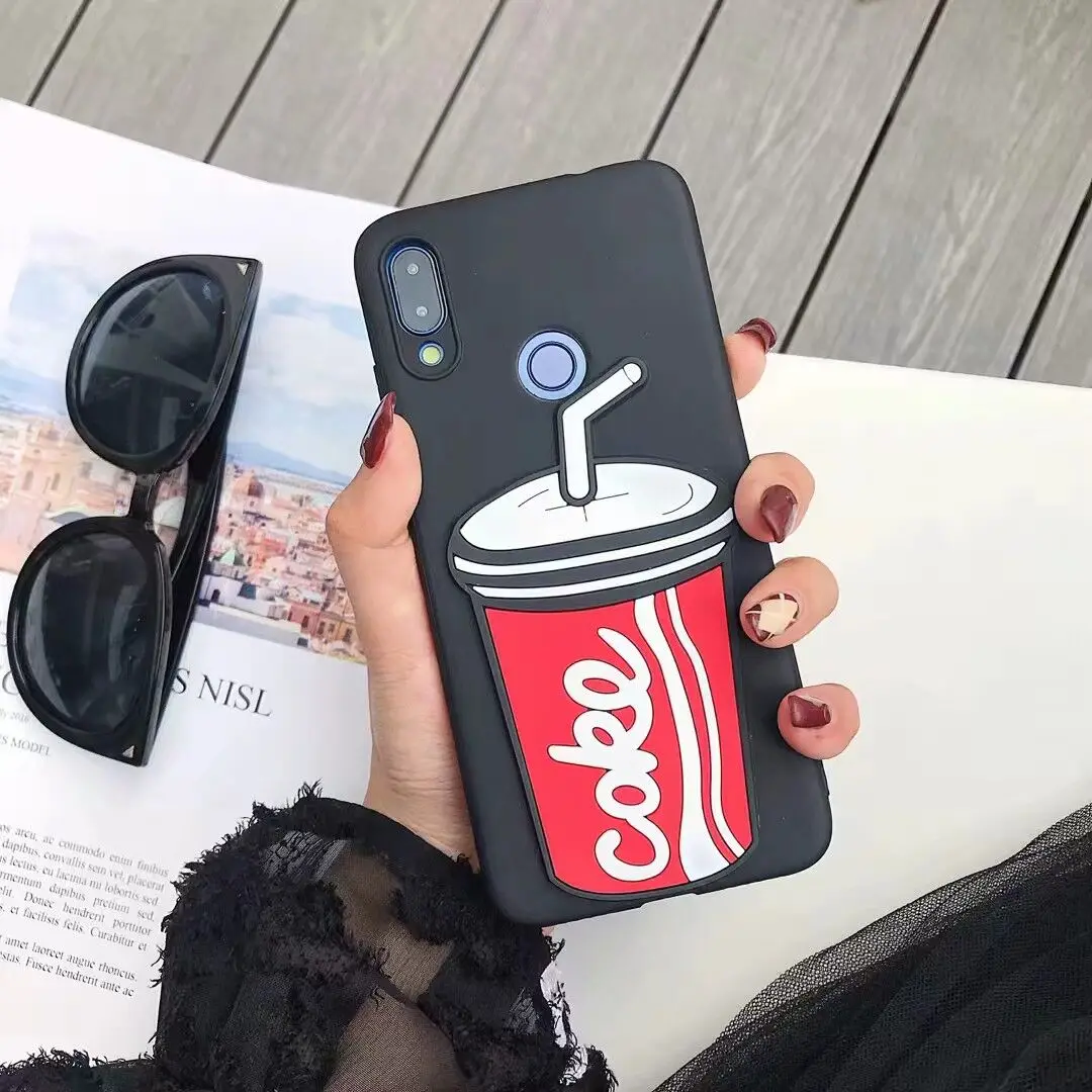 Забавные 3D Кола силиконовый чехол для Xiaomi mi 5x 6X A1 A2 на возраст 6, 8, 9, исследовать Lite SE макс 3 mi x 2 2S 3 Pocophone F1 Red mi 4A 4X5 6 Plus - Цвет: Black
