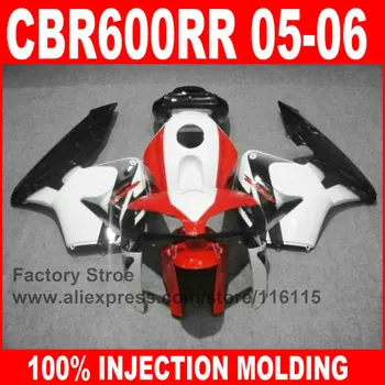 

7gifts100% Injection Molding fairings for HONDA CBR 600 RR 2005 2006 CBR600RR 05 06 red white motorcycle body fairing parts