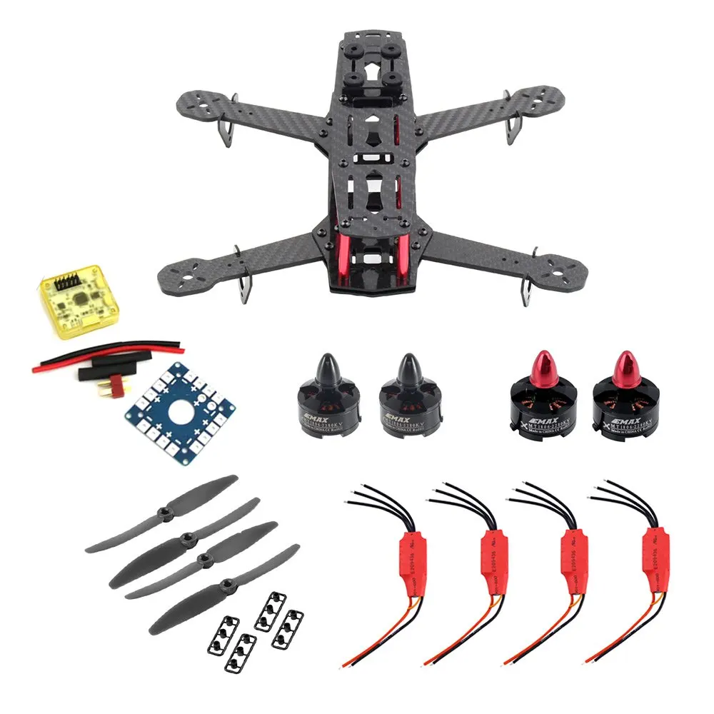 

RC Parts & Accessories Airframe Carbon Fiber Multirotor Frame Set for QAV250 with Mini Motor 12A ESC CC3D Flight Controller Sets