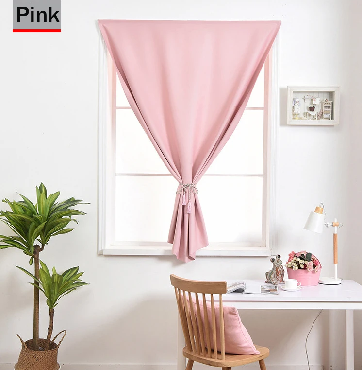 RZCortinas magic tape curtains solid color kitchen curtains Blackout
