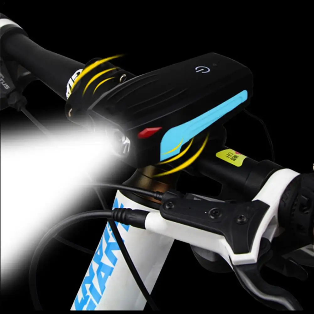 Bicycle Bell USB Charging Bike Horn Light Headlight Cycling