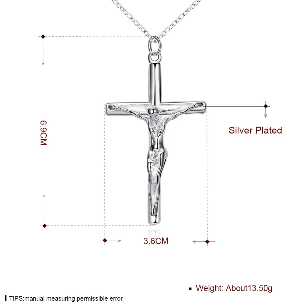 Модное ювелирное изделие 925 серебряное ожерелье, мужской серебряный кулон крест, геометрическое моделирование серебряное ожерелье, P079