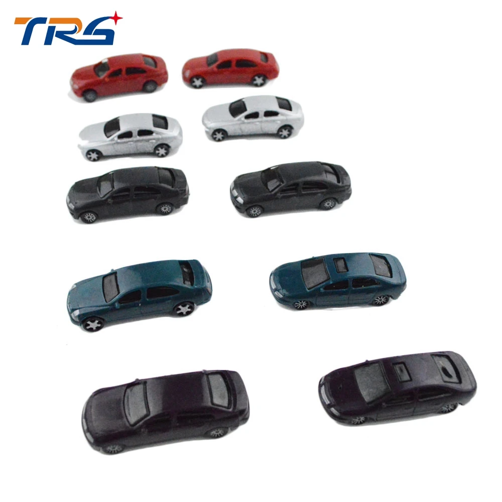 

Model Toy Car Scale 1:100 Plastic Scale Model Car for Miniature Model Train Scenery Layout