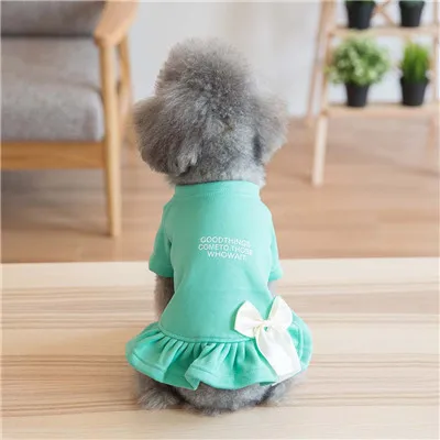 2017 new arrival dog cat autumn warm dress green