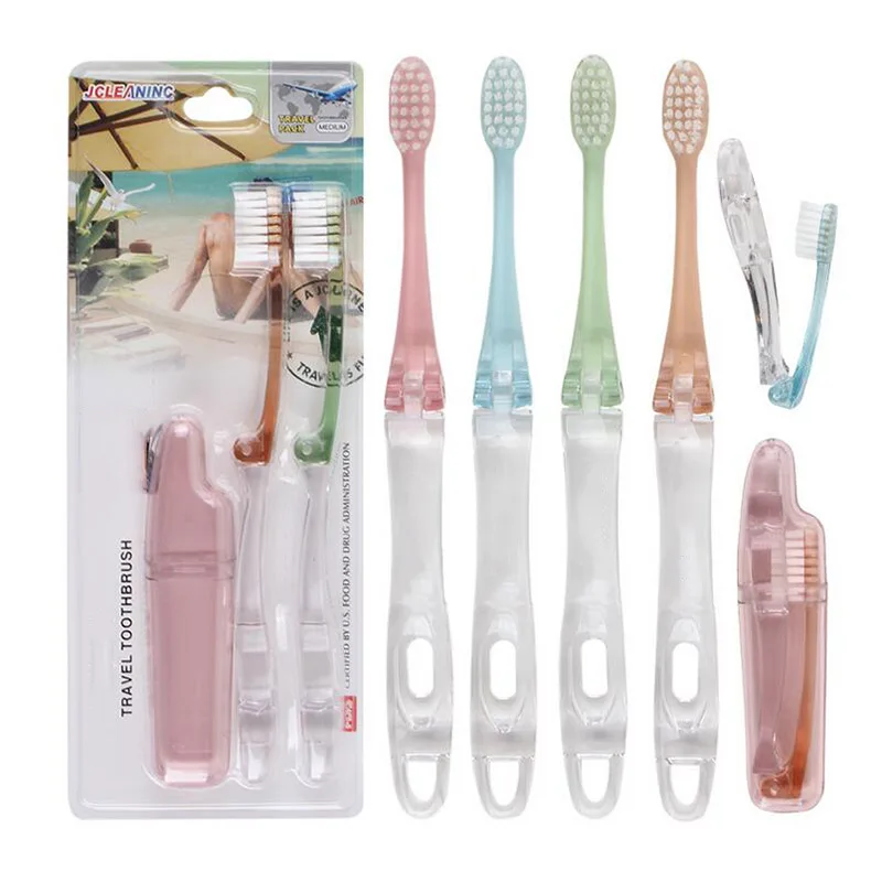 2PCS Hygiene Oral Portable Disposable Foldable Travel Camping Toothbrush Hiking Tooth Brush