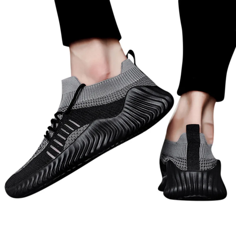 2019 Men's mesh breathable sports shoes wear running shoes fashion wild lightweight casual comfortable sneakers homens 40J5 (5)