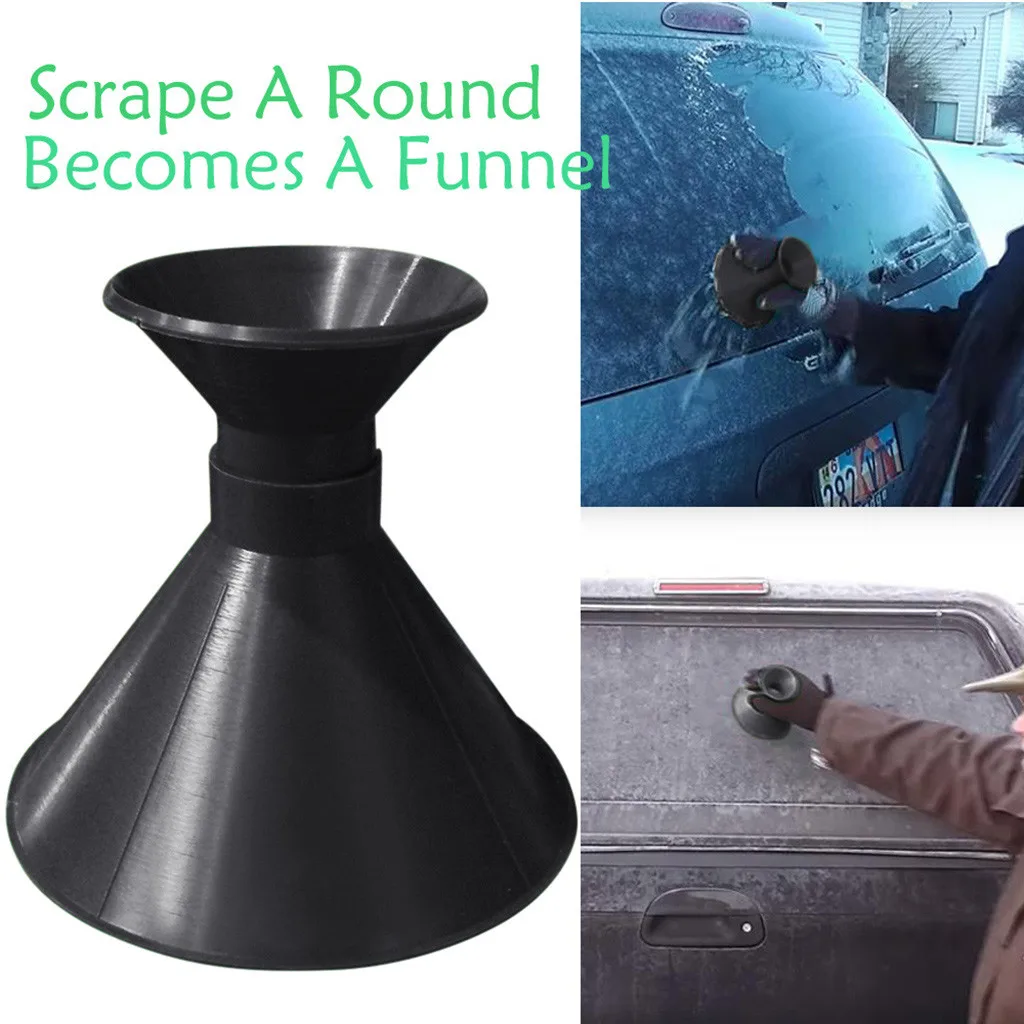 

New Scrape A Round Magic Cone-Shaped Windshield Ice Scraper Snow Becomes A Funnel Black Snow Scraper #30