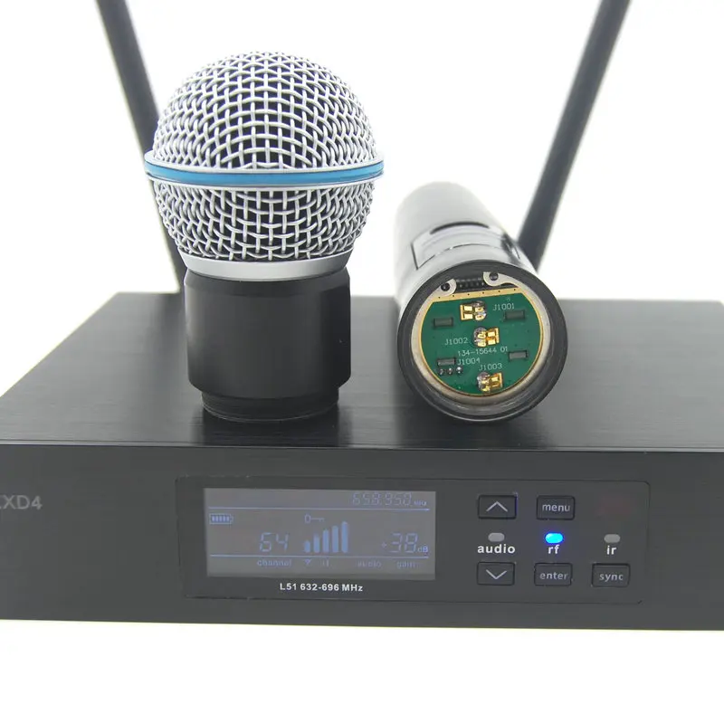 UHF беспроводной микрофон QLXD4! Профессиональный портативный QLXD2 beta с металлическим