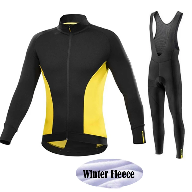 fleece set 1 Зимняя Теплая Флисовая одежда для велоспорта mavic roupa ciclismo, Мужская Уличная Одежда MTB, комбинезон, набор для мужчин - Цвет: fleece set 1