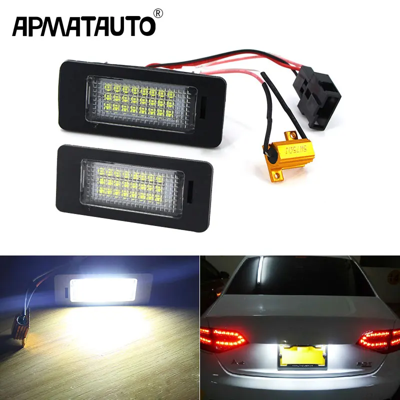 

2pcs CANbus White LED license plate light lamp LED Plaque Lampe fit FOR Audi A4 S4 B8 A5 S5 TT Q5/ VW PASSAT 5D 2008 years