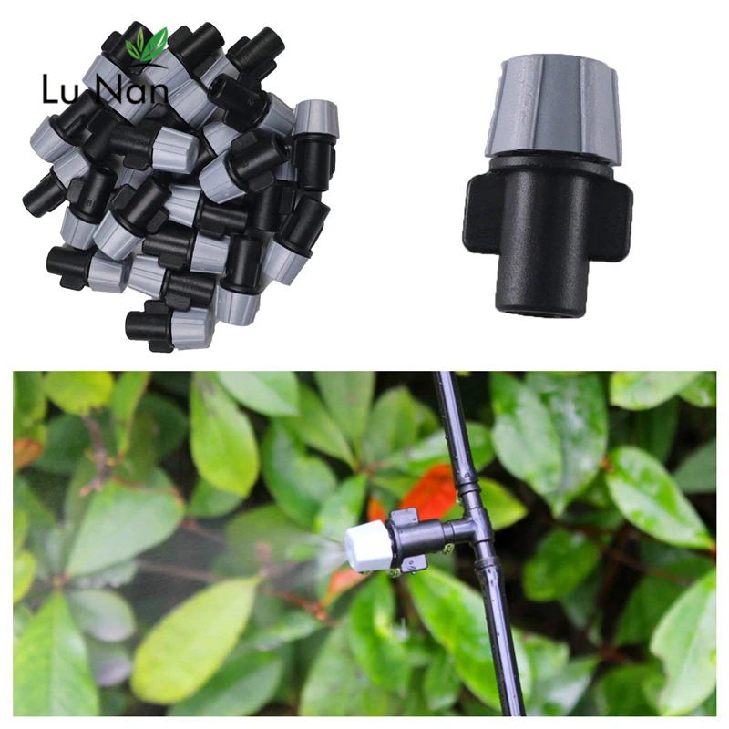 

5 Pcs Gray Sprinkler Heads Nozzle + Tee Joints for Misting Watering Irrigation lawn Sprinkler for 1/4 Inch Hose