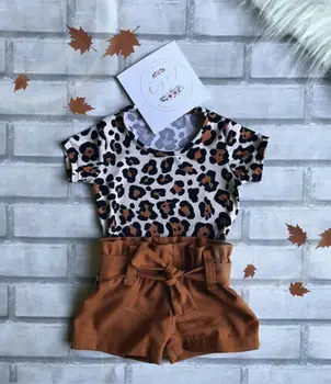 

PUDCOCO UK Toddler Kids Baby Girl Infant Clothes Leopard Print T-shirt Tops Pants Outfit Support wholesale
