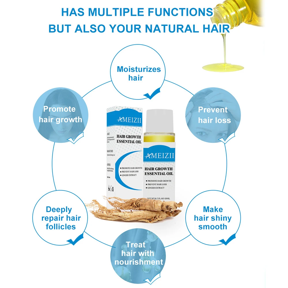 AIMEIZII рост волос эфирное масло натуральный выпадение волос средства ухода за мотоциклом сыворотка 20 мл Уход за волосами и кожей головы
