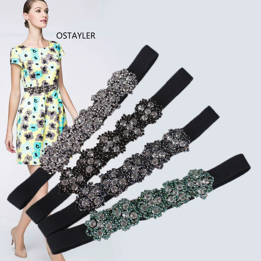 

Ручной хрустальный шарик, ремни на талию, эластичные ремни для женского платья со стразами, европейские модные женские ремни