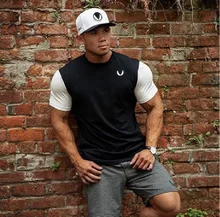 New summer Men’s short sleeve Cotton fitness short sleeve T-shirt Muscle workout short sleeves Casual short sleeves clothes