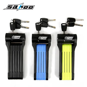 

SAHOO 2017 Folding Bicycle Lock MTB Bike Lock Alloy Steel Foldable Cable Lock Security Motorcycle Anti-theft Lock
