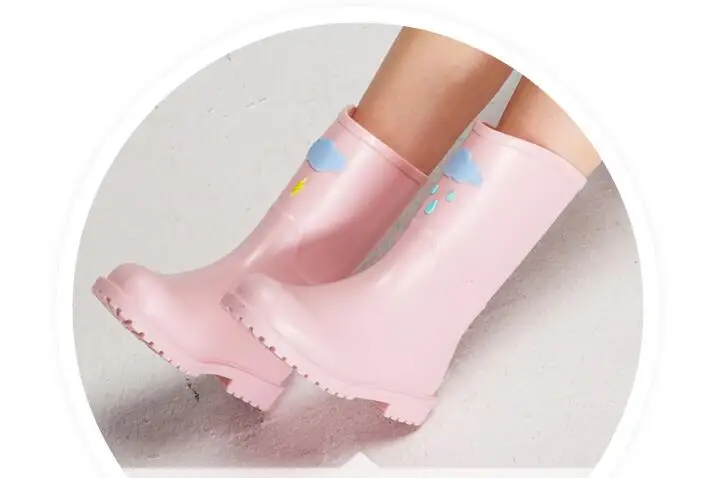 Rouroliu/женские непромокаемые сапоги ручной работы, непромокаемая обувь, женские резиновые сапоги с милым рисунком, резиновые сапоги RT307