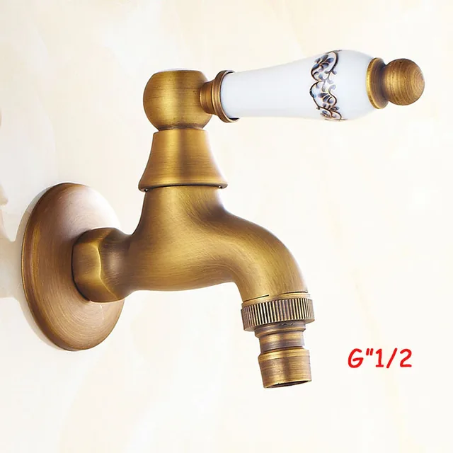 Vintage artístico lavandería baño Wetroom pared montaje lavadora grifo