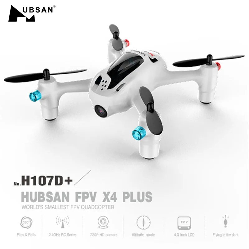 Original Hubsan FPV X4 Plus H107D+ FPV With 720P Wide Angle HD Camera Altitude Hold Mode RC Drone Quadcopter RTF White Original Hubsan FPV X4 Plus H107D+ FPV With 720P Wide Angle HD Camera Altitude Hold Mode RC Drone Quadcopter RTF White
