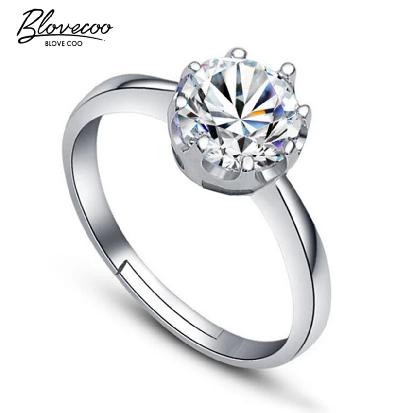 New women 's jewelry silver fashion simple aesthetic opening ring