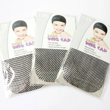 2pcs Hairnets High Elasticity Nylon Mesh Weaving Wig Cap Hair Net Black Beige Free Size Breathable Hairnet 2