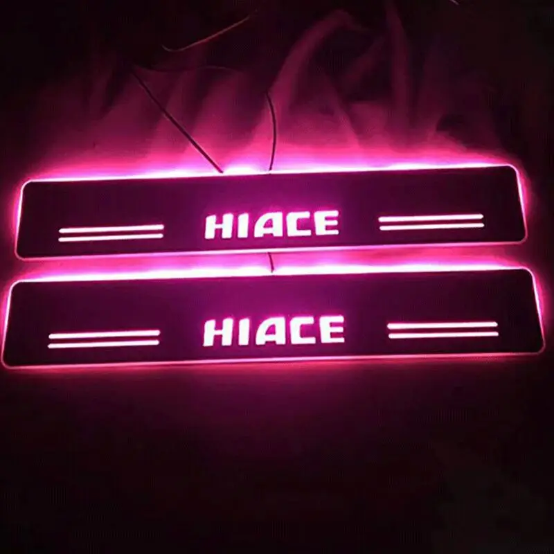  LED WELCOME LIGHTS DOOR SILL PLATE RUNNING BAR PLATE COVERS FIT FOR HIACE CAR 2PCS/SET LED INTERIOR - 33026333094