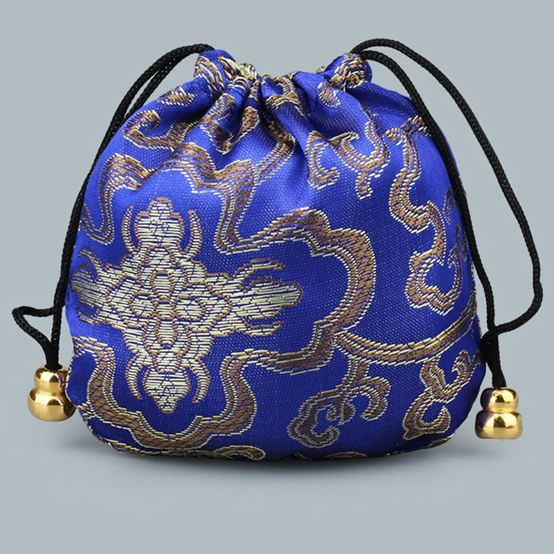 

Mini Reusable Handmade Fabric Storage Bag Satin Drawstring Chinese Silk Brocade Pouches bag Damask Jewelry Gift Bags
