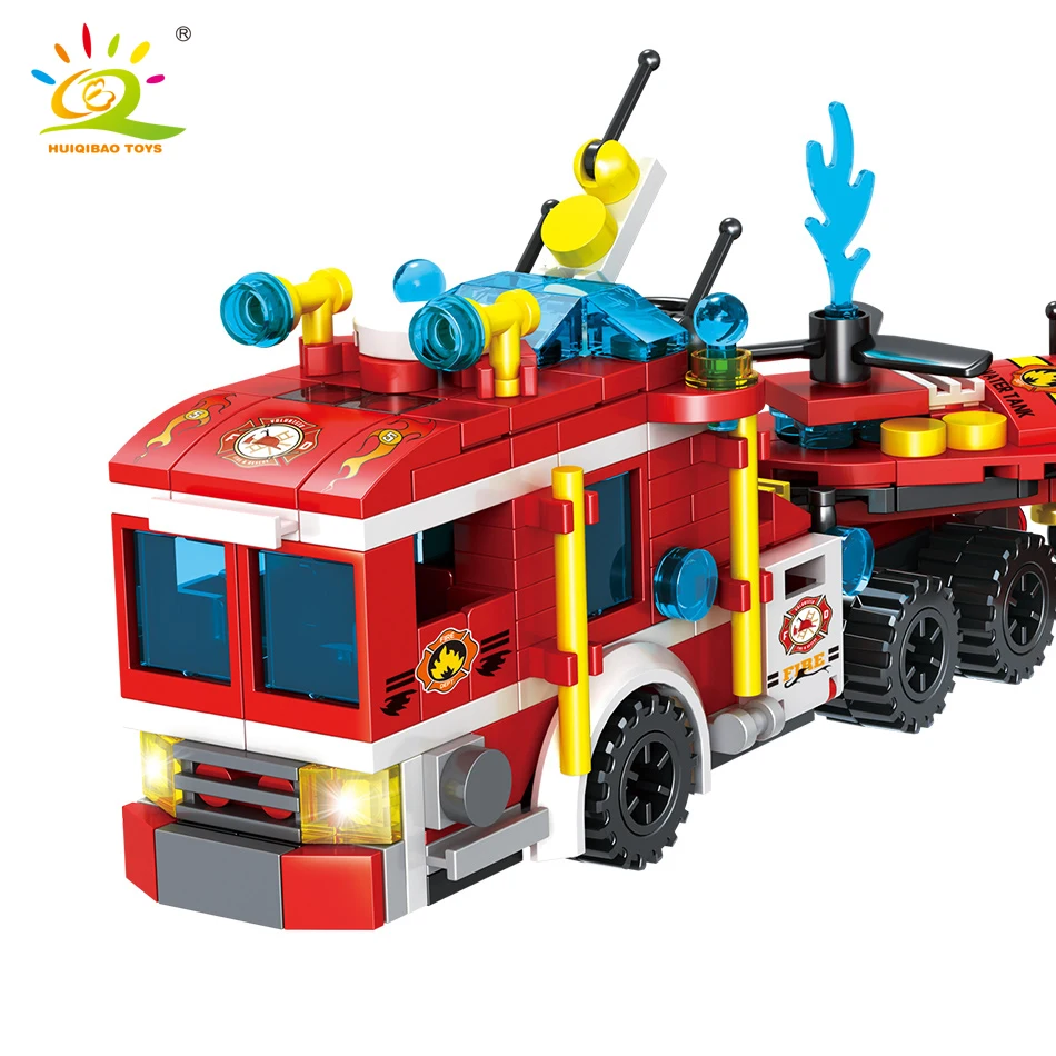 Buy 670pcs 12in1 Fire Fighting Trucks Building Blocks City engine helicopter compatible legoingly model bricks kit Toys For Children
