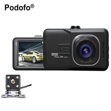 Podofo Двойной объектив Видеорегистраторы для автомобилей Cam регистраторы 1080 P Full HD видео регистратор Регистраторы с резервным заднего Камера G-Сенсор WDR видеорегистраторы