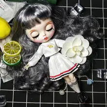 Fortune days factory blyth кукла серый микс фиолетовые волосы с челкой нормальное/суставное тело блестящее лицо 1/6 BL9016/1049