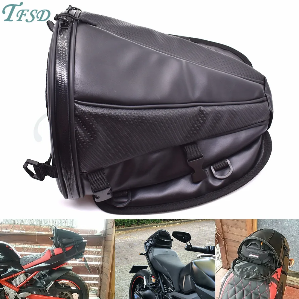 

new carbon fiber color motorcycle tail bag motorcycle seat backpack saddle bag custom travel handbag For DUCATI Monster 659 696