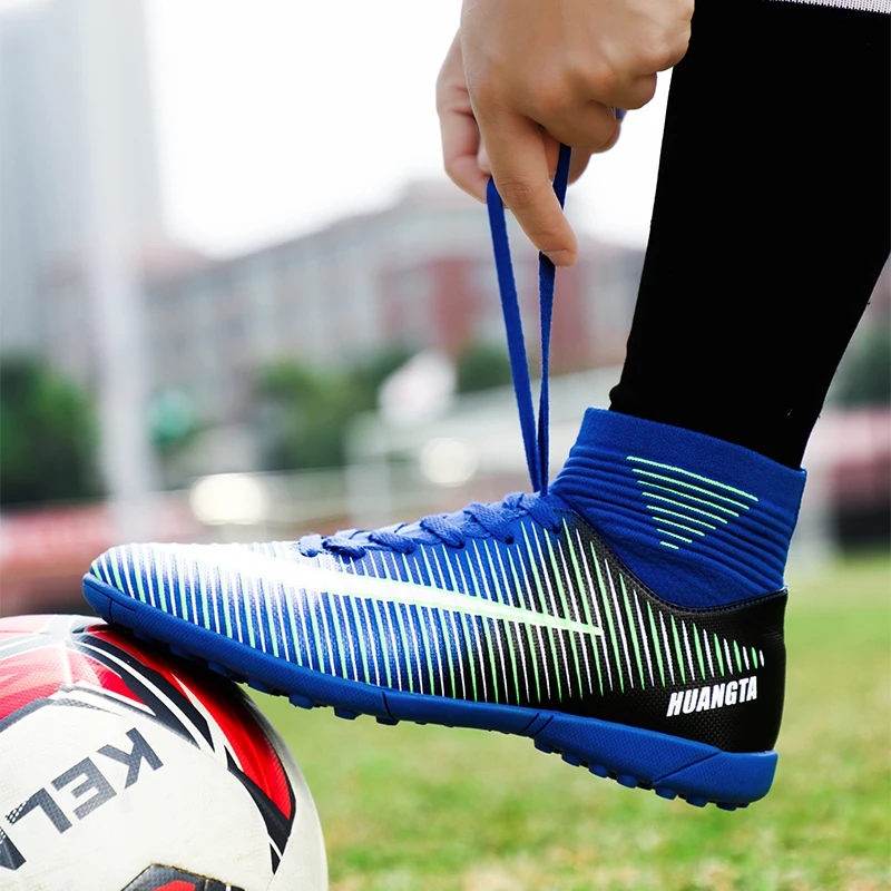 

Men Soccer Shoes Cleats Training Football Boots High Top Ankle Sport Sneakers Long Spikes Sport Shoes Men Sneakers Turf Futsal