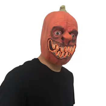

Dark Harvest Pumpkin Horror Mask Halloween Scary Horror Fancy Dress LED Light Pumpkin Mask For Carnival Costume Party In Stock